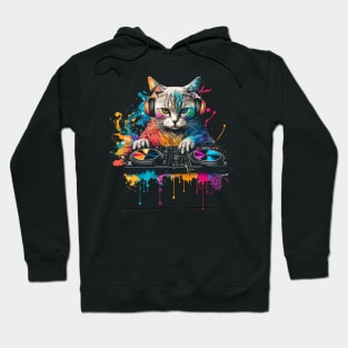 dj cat colorfull Hoodie